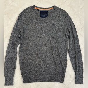 Superdry Premium Knitwear Men’s large L Sweater Gray Grey Like New Japan British